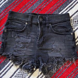Distressed Express Black Shorts